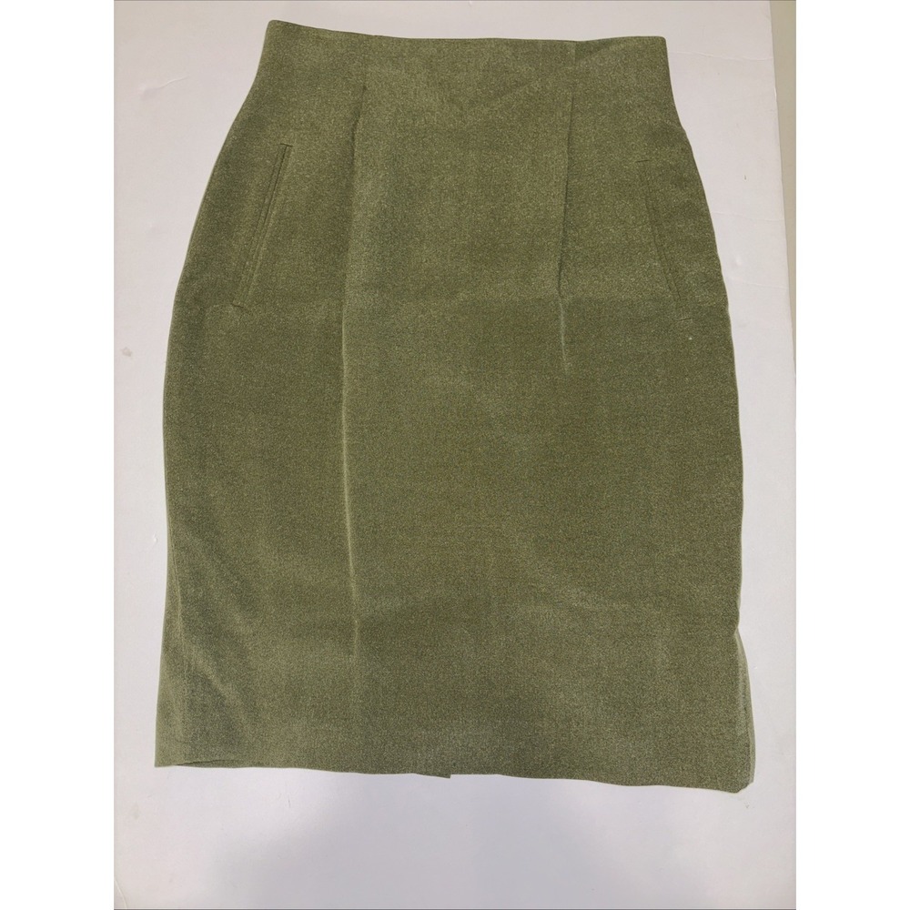 Dana Buchman Olive Pencil Skirt with Front Seam